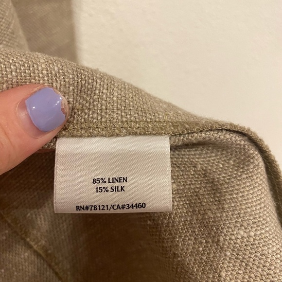 Eileen Fisher Mandarin Collar Linen Blend Jacket Size PP EUC - Picture 5 of 6